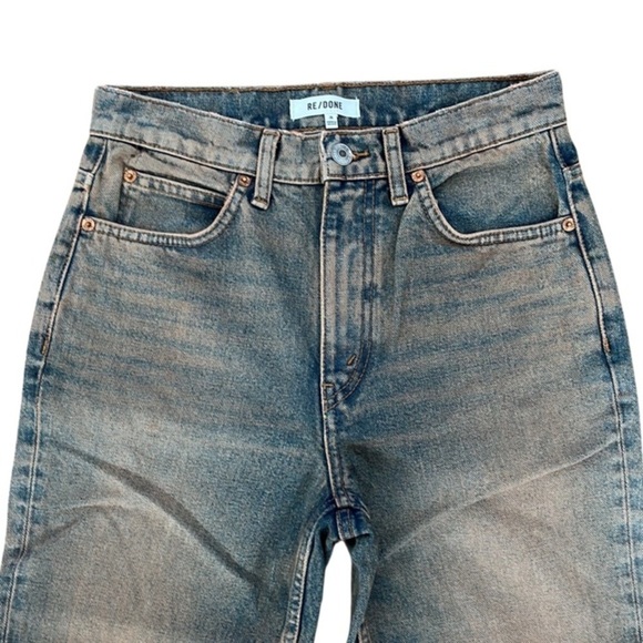 RE/DONE 70s Loose Fit Flare Jeans Size 26 Blue Acid Wash High Rise Grunge NWOT - Picture 4 of 10